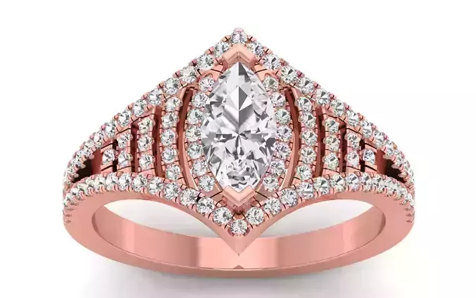  Engagement Wedding Solitaire Marquise Diamond Ring 3D print model