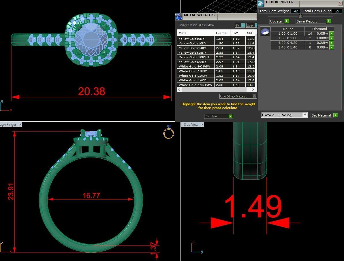 Diamond Jewelry Ring 3D print model_1