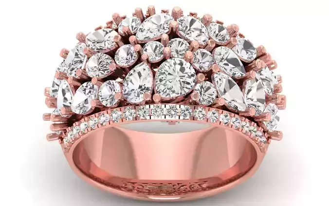  Engagement Wedding Solitaire Pear Diamond Ring 3D print model