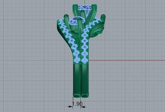 Diamond ring with Band 2100 3D print model 3D print model_7