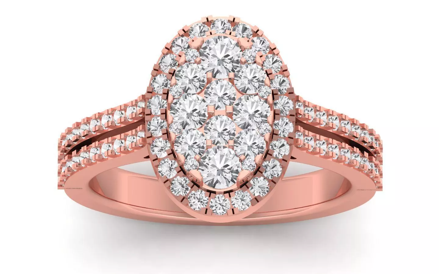  Engagement Wedding Solitaire Double Band Ring 3D print model_0