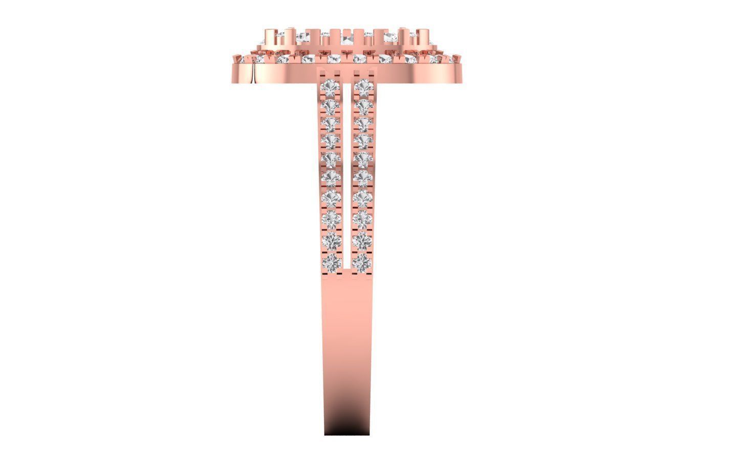  Engagement Wedding Solitaire Double Band Ring 3D print model_1