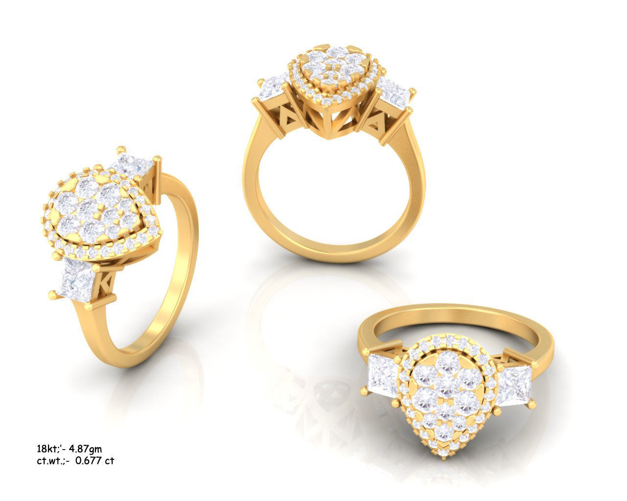  Wedding Solitaire  Ring 3D print model_3