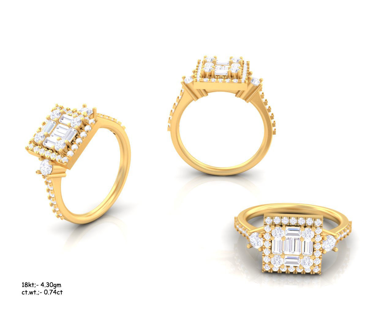  Engagement Solitaire  Ring 3D print model_3