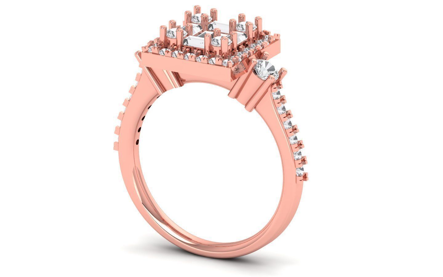  Engagement Solitaire  Ring 3D print model_2