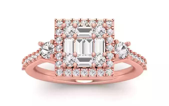  Engagement Solitaire  Ring 3D print model