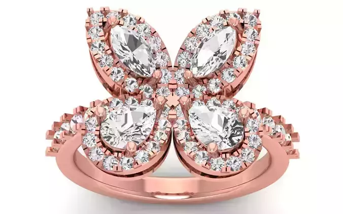  Engagement Wedding Solitaire Marquise Diamond Bridal Ring 3D print model