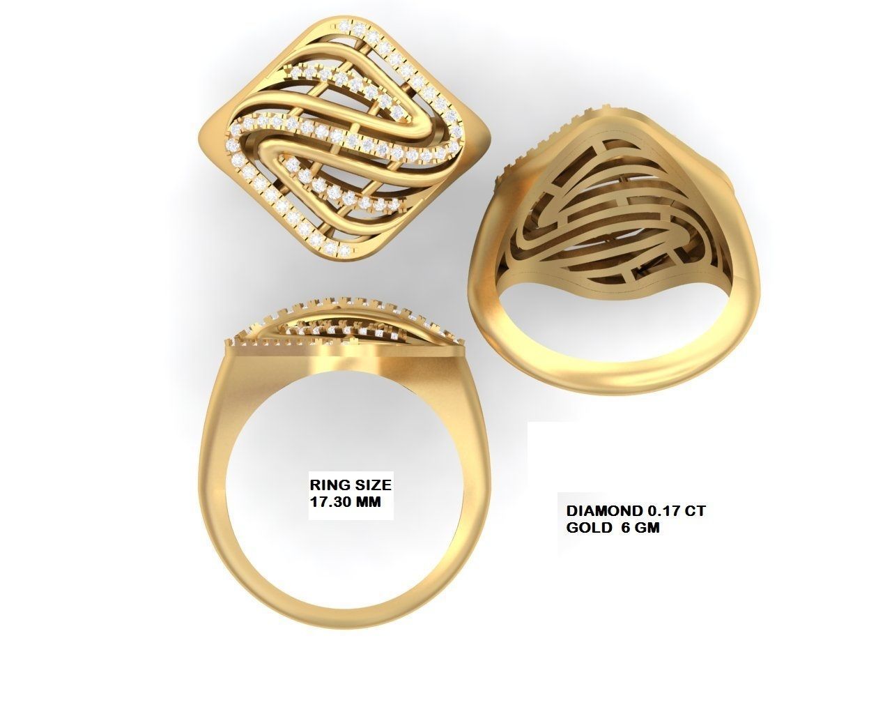  Engagement Wedding Solitaire  Ring 3D print model_3