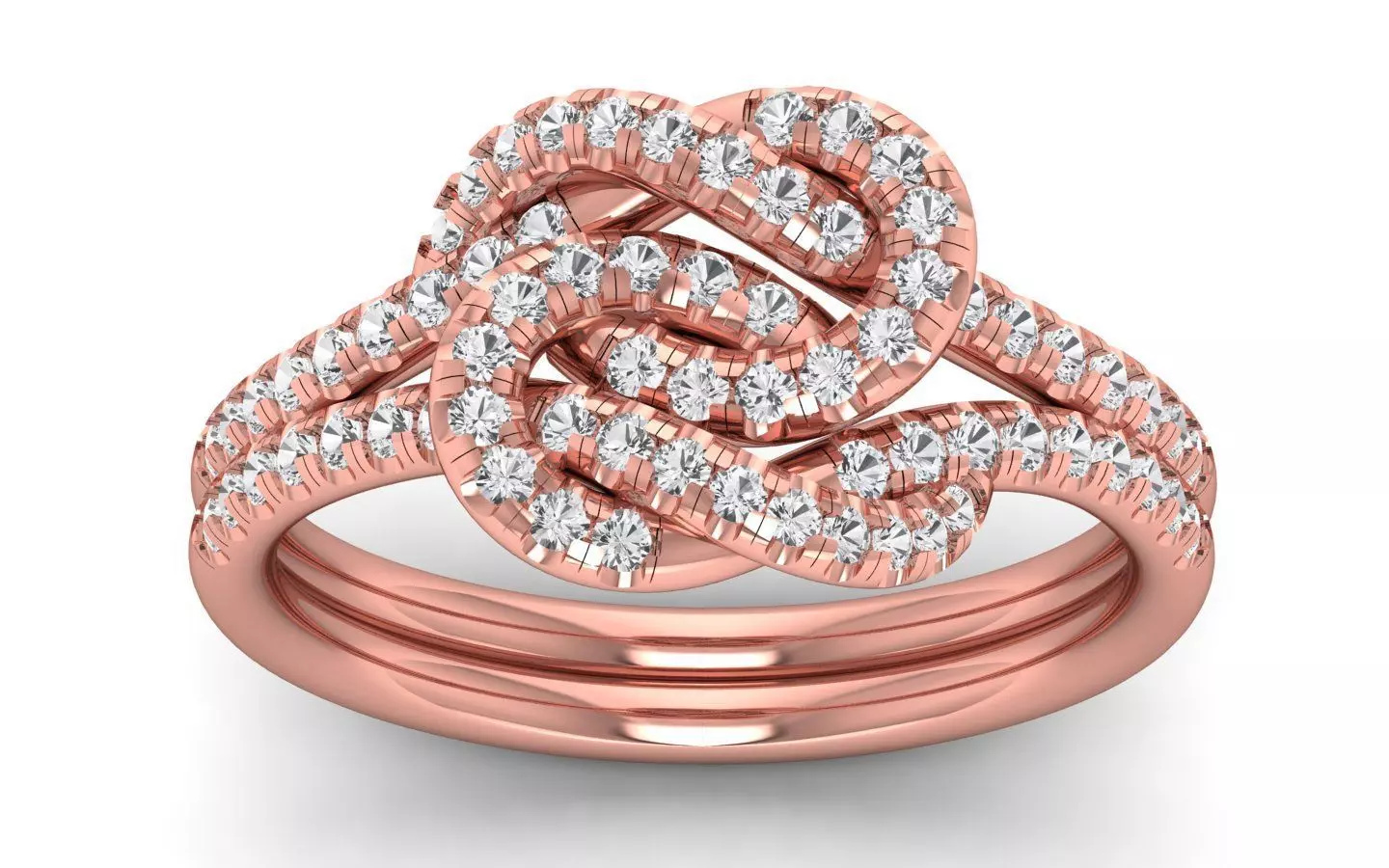  Engagement Wedding Solitaire Double Band Ring 3D print model_0