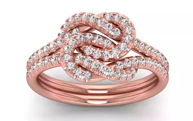  Engagement Wedding Solitaire Double Band Ring 3D print model