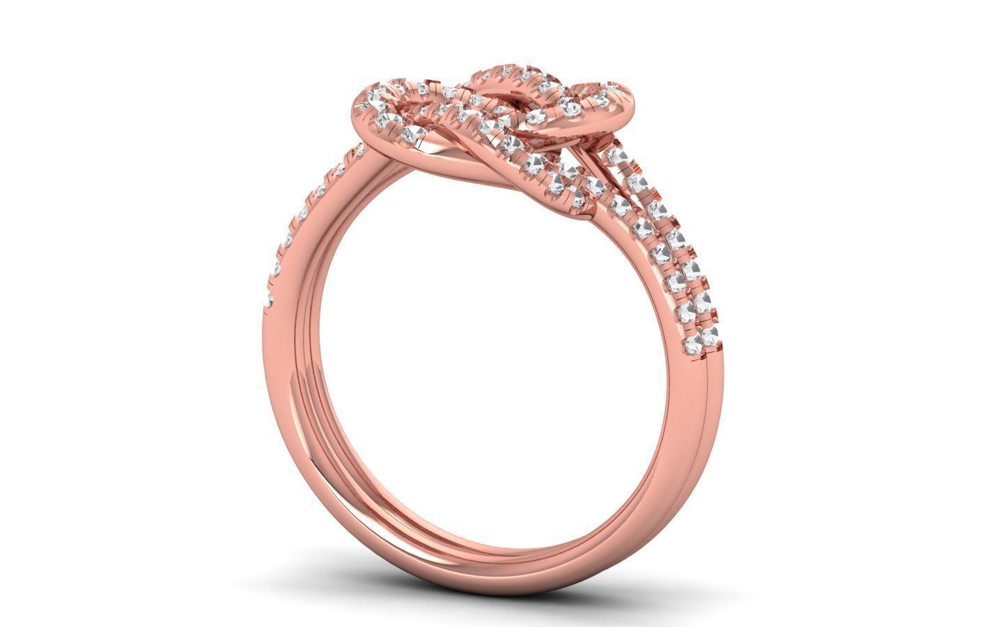  Engagement Wedding Solitaire Double Band Ring 3D print model_1