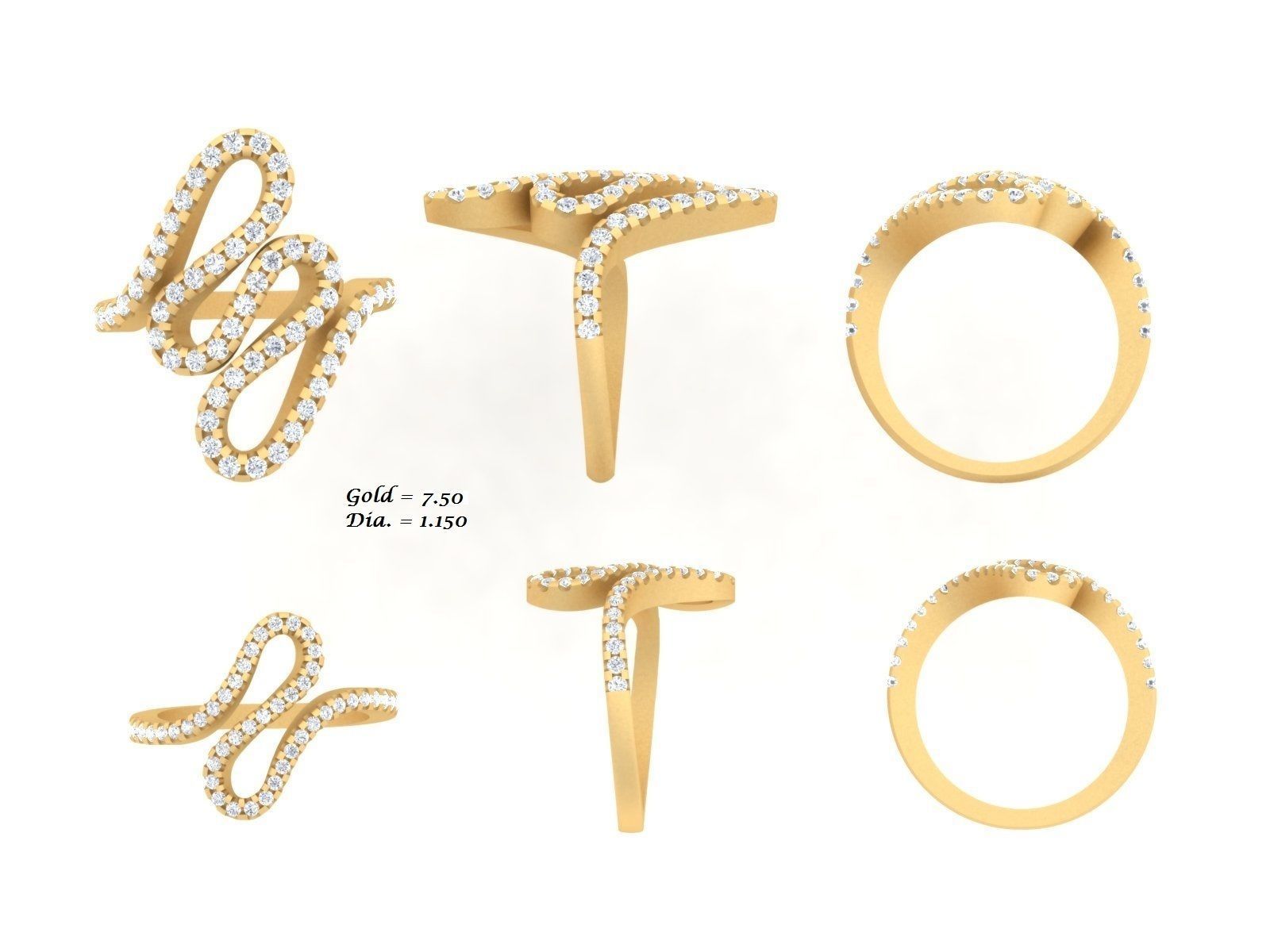  Engagement Wedding Solitaire  Ring 3D print model_3