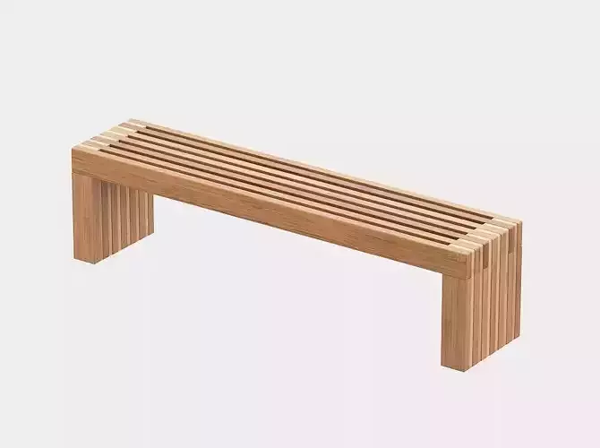 Modern Wood Bench 3D model