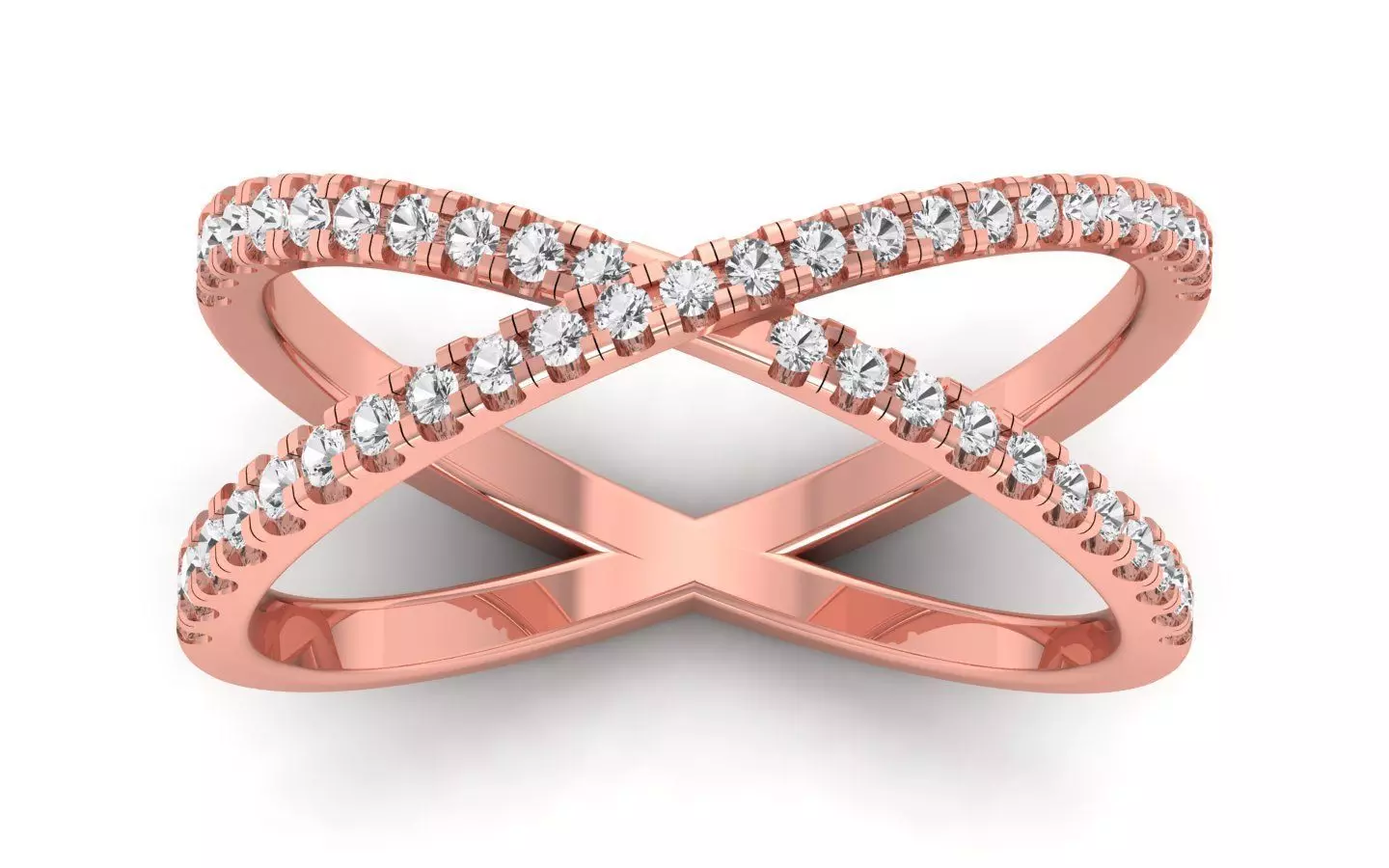  Engagement Wedding Solitaire Double Band Ring 3D print model_0