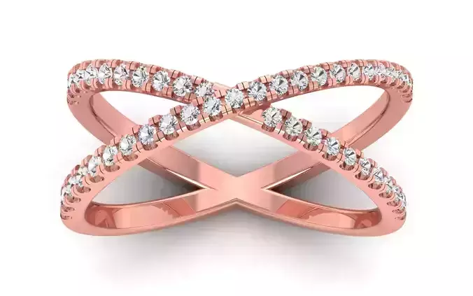  Engagement Wedding Solitaire Double Band Ring 3D print model