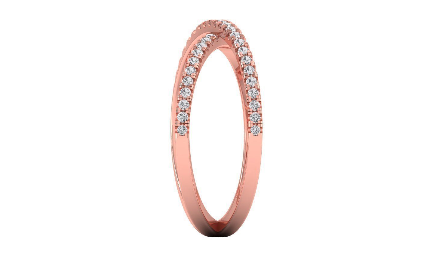  Engagement Wedding Solitaire Double Band Ring 3D print model_2