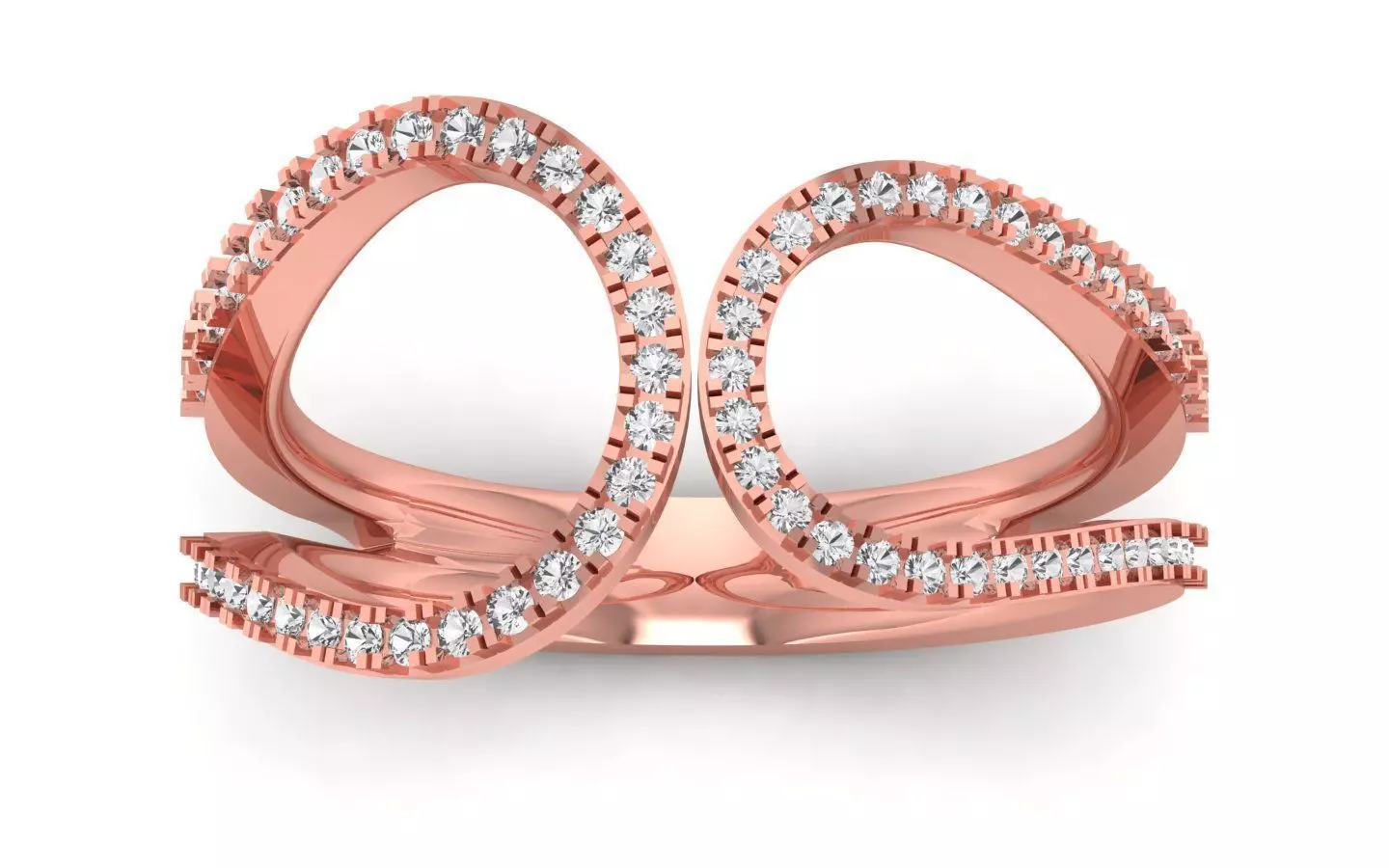  Engagement Wedding Solitaire Double Band Ring 3D print model_0