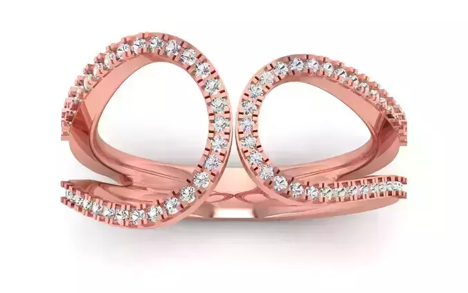  Engagement Wedding Solitaire Double Band Ring 3D print model