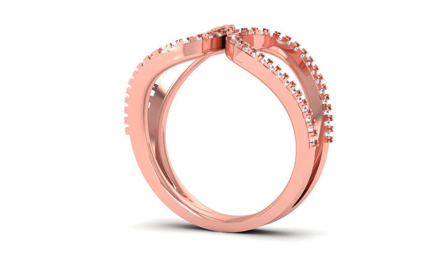  Engagement Wedding Solitaire Double Band Ring 3D print model_2