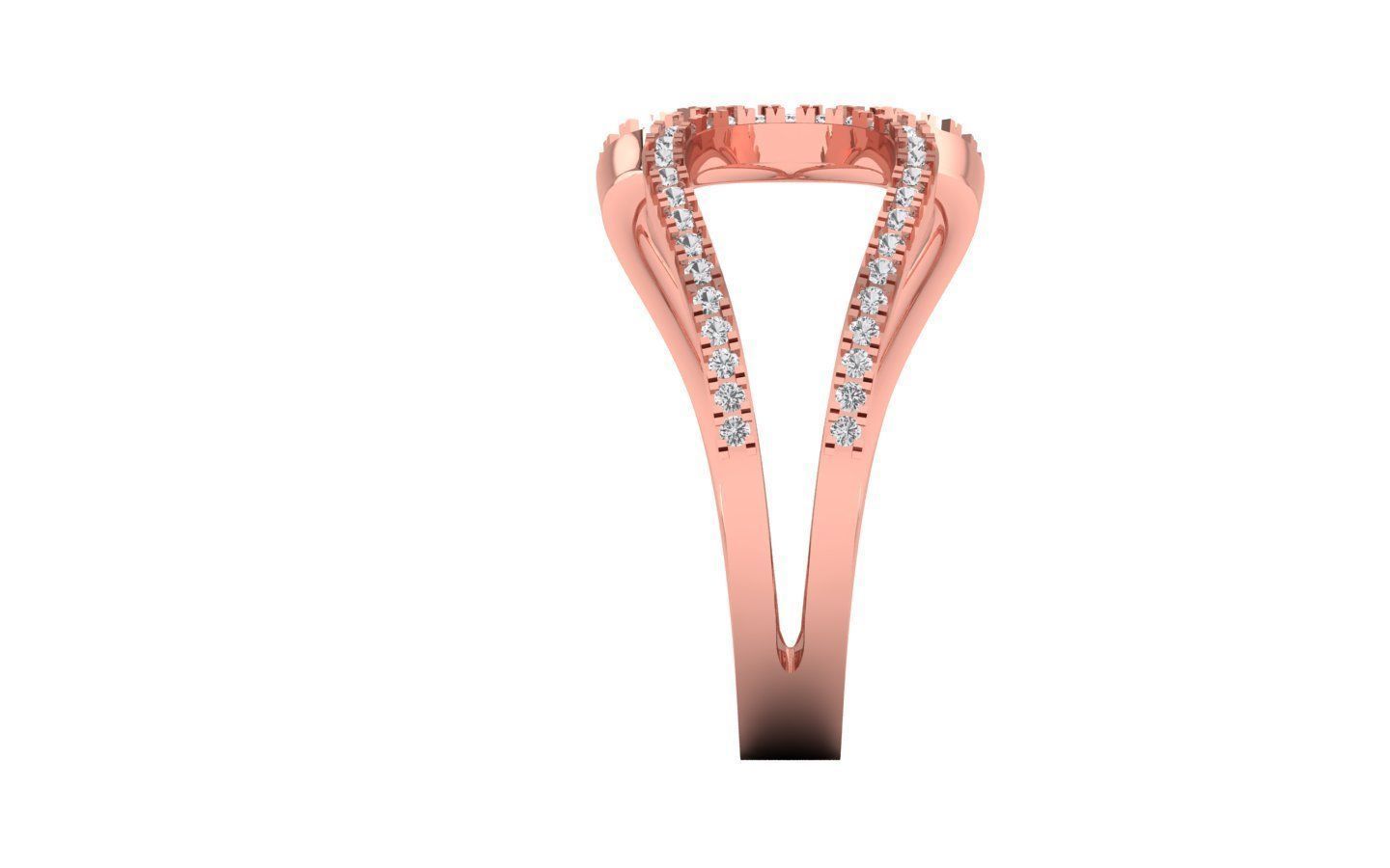  Engagement Wedding Solitaire Double Band Ring 3D print model_1