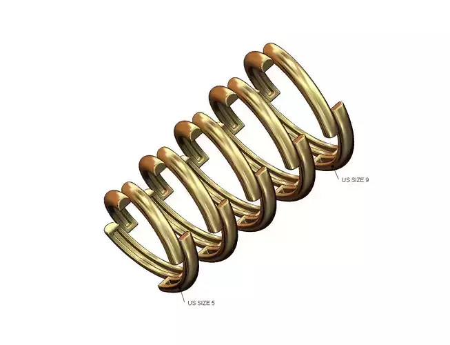 Rounded thin overlapping ribbons band US sizes 5to9