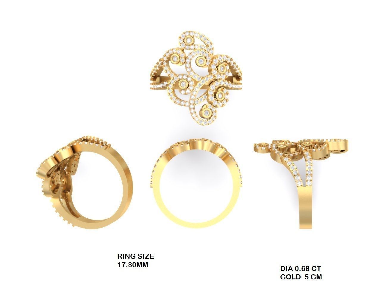  Engagement Wedding Solitaire  Ring 3D print model_3