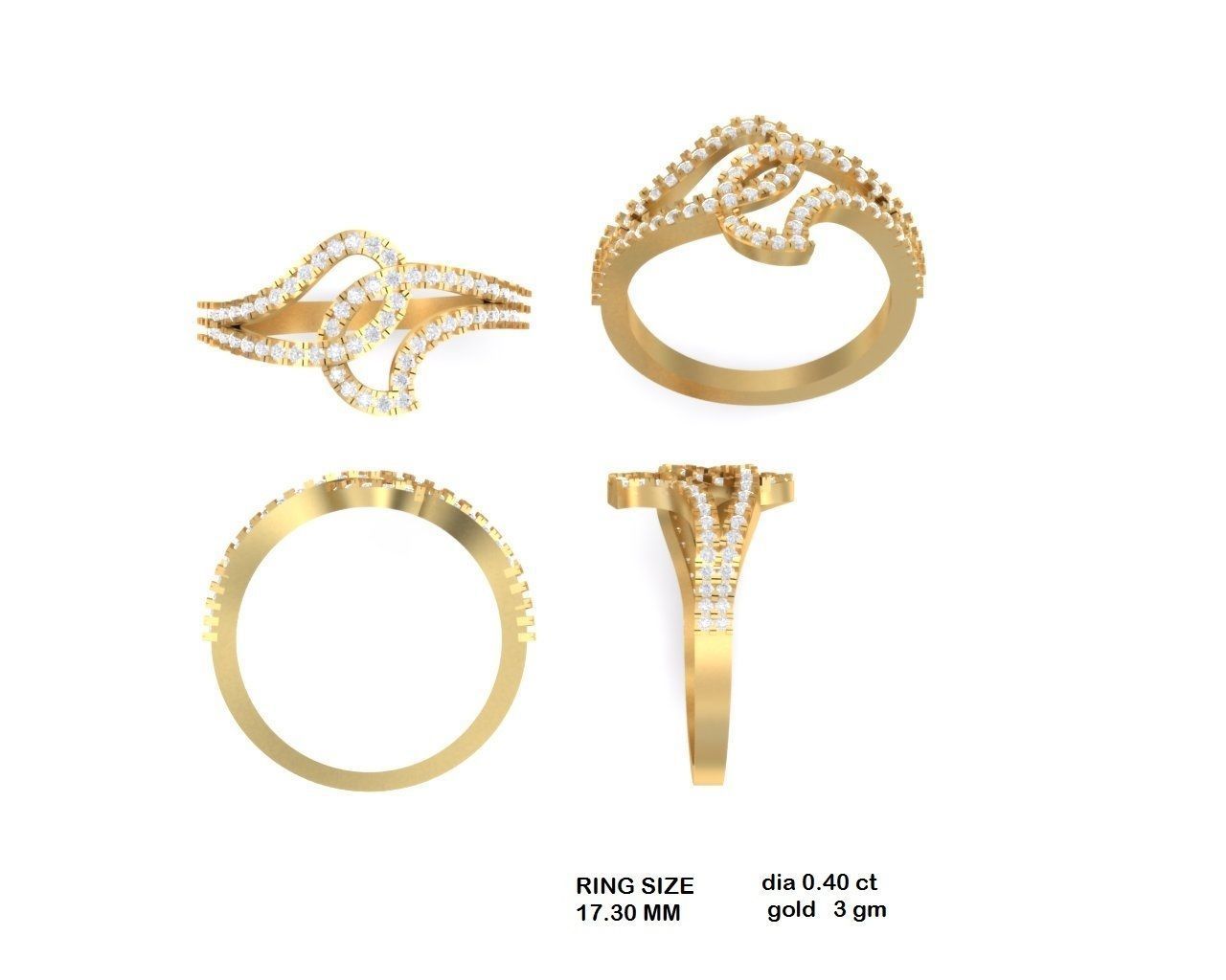  Engagement Wedding Solitaire  Ring 3D print model_3