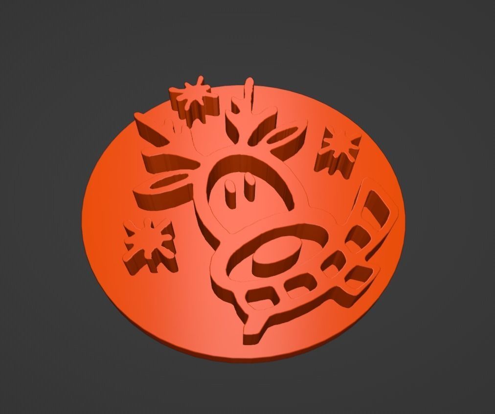 Christmas Reindeer Cookie Stamp 3D print model_5