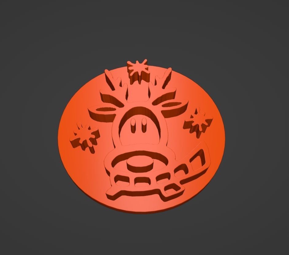 Christmas Reindeer Cookie Stamp 3D print model_4