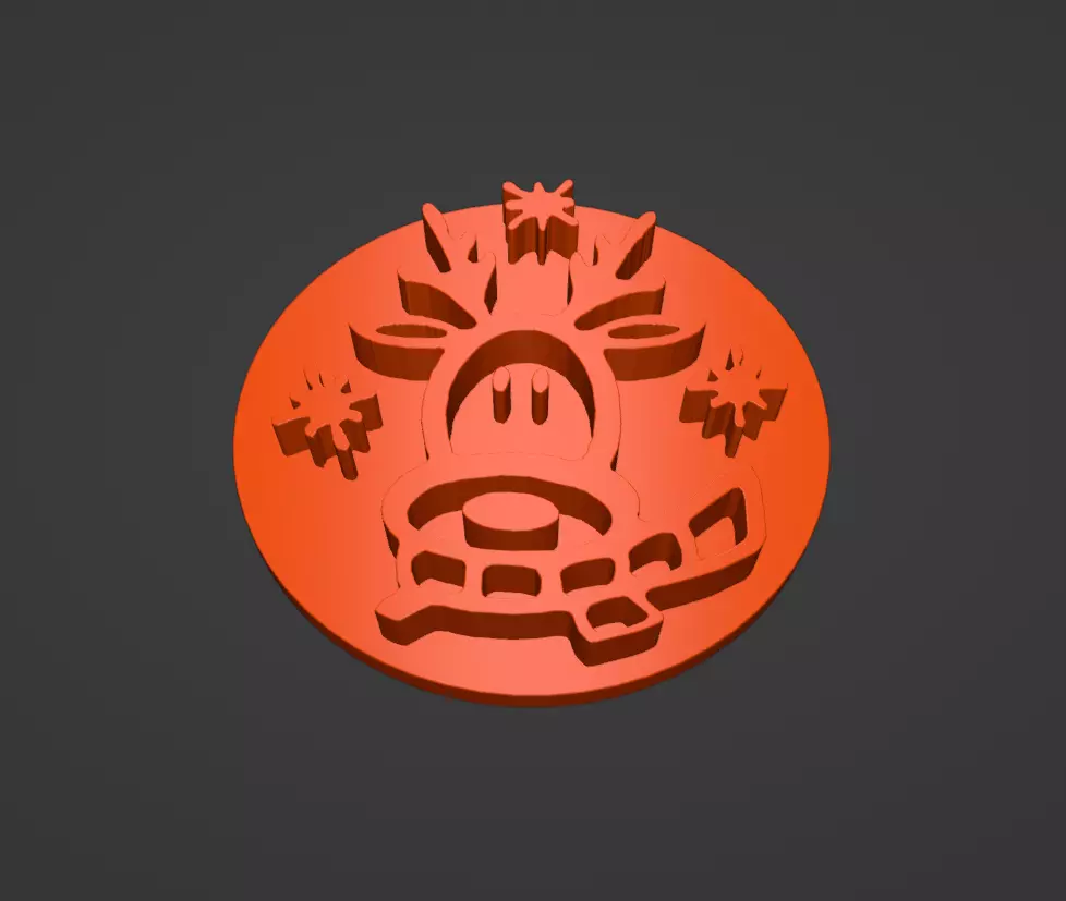 Christmas Reindeer Cookie Stamp 3D print model_0