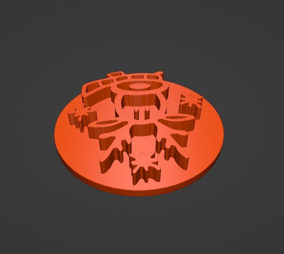 Christmas Reindeer Cookie Stamp 3D print model_2