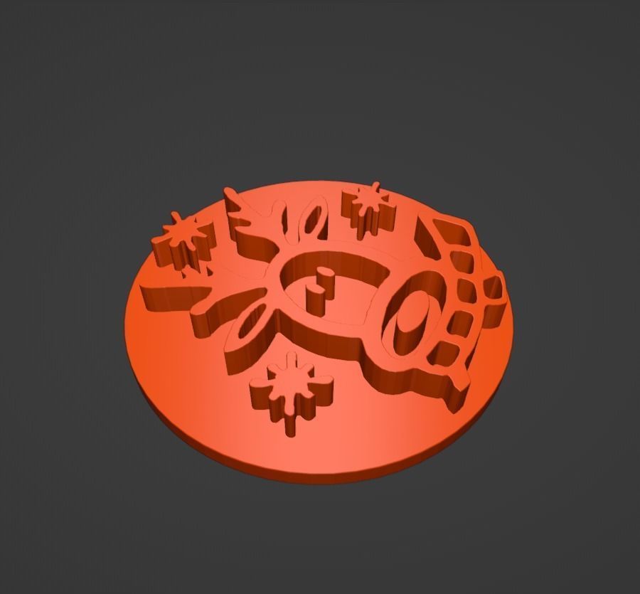 Christmas Reindeer Cookie Stamp 3D print model_3