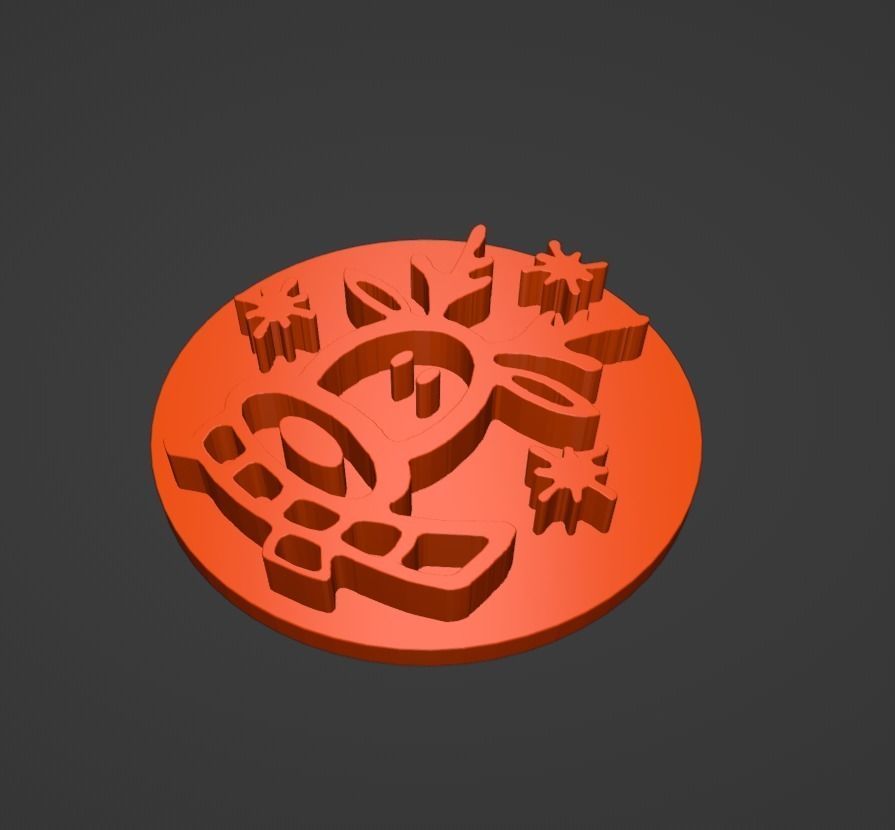 Christmas Reindeer Cookie Stamp 3D print model_1
