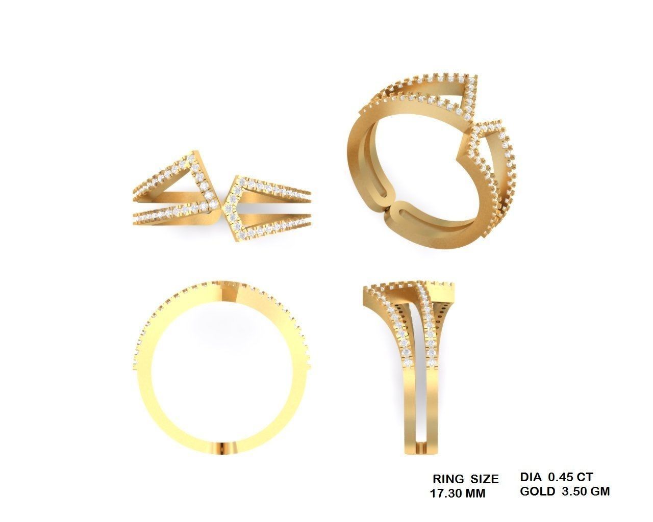  Engagement Wedding Solitaire  Ring 3D print model_3