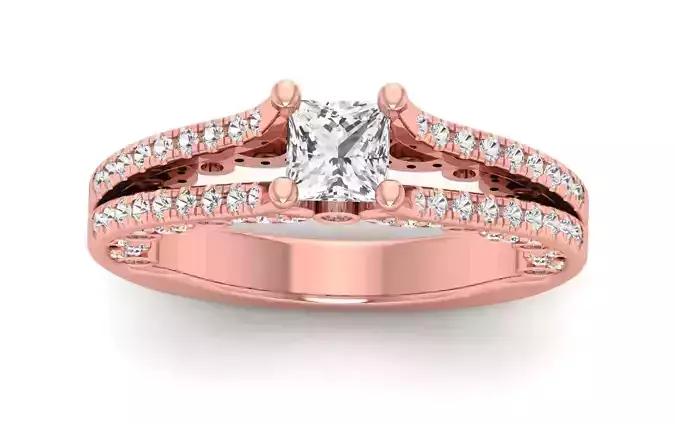  Engagement Wedding Solitaire Double Band Ring