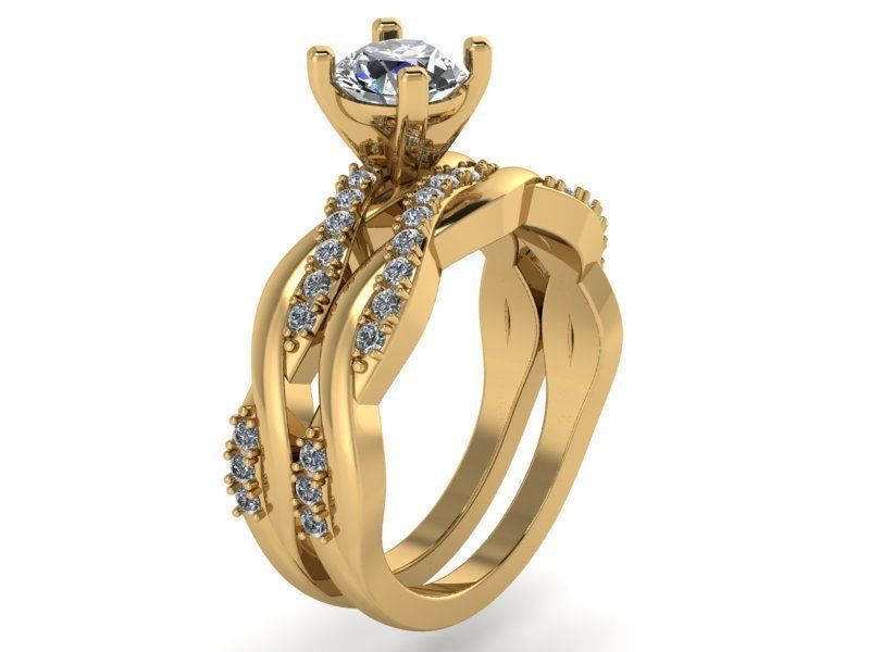 Textured Ring with Band 2104 3D print model 3D print model_1