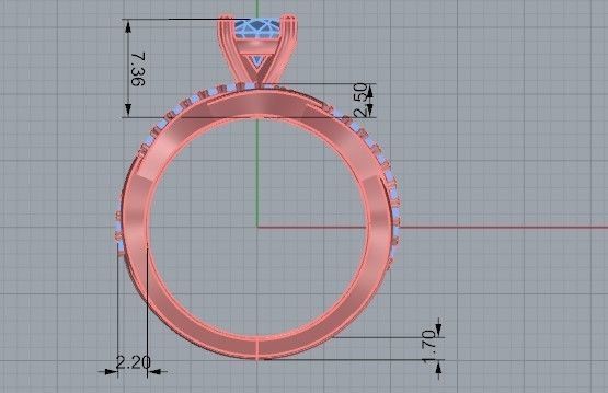 Textured Ring with Band 2104 3D print model 3D print model_6