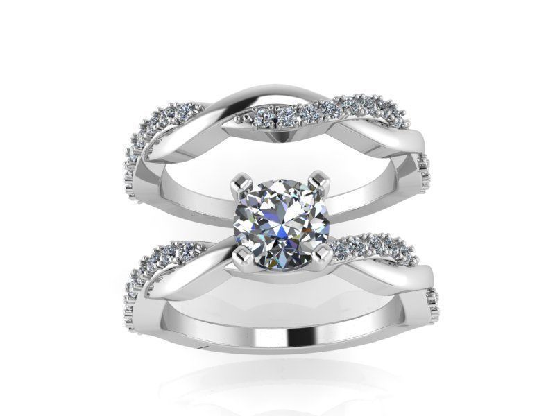 Textured Ring with Band 2104 3D print model 3D print model_2