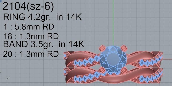 Textured Ring with Band 2104 3D print model 3D print model_4