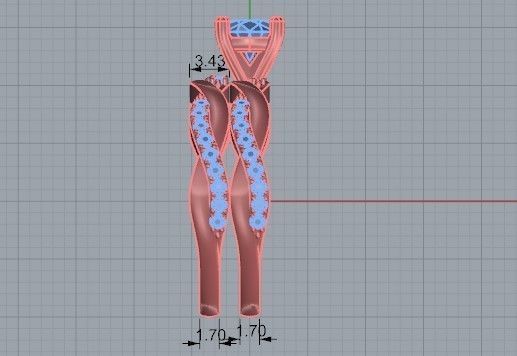 Textured Ring with Band 2104 3D print model 3D print model_7