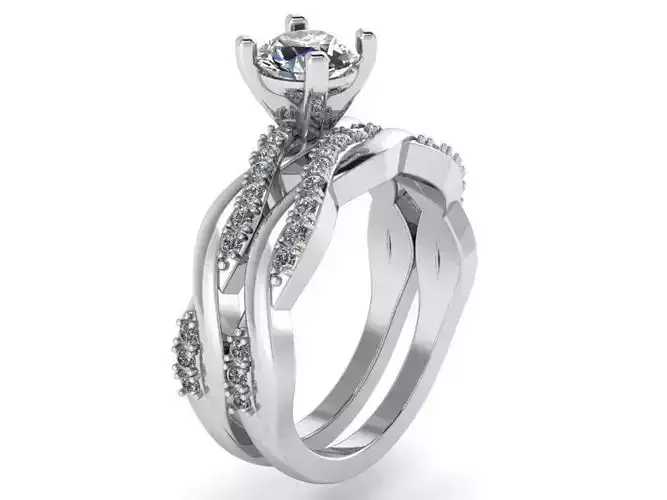 Textured Ring with Band 2104 3D print model