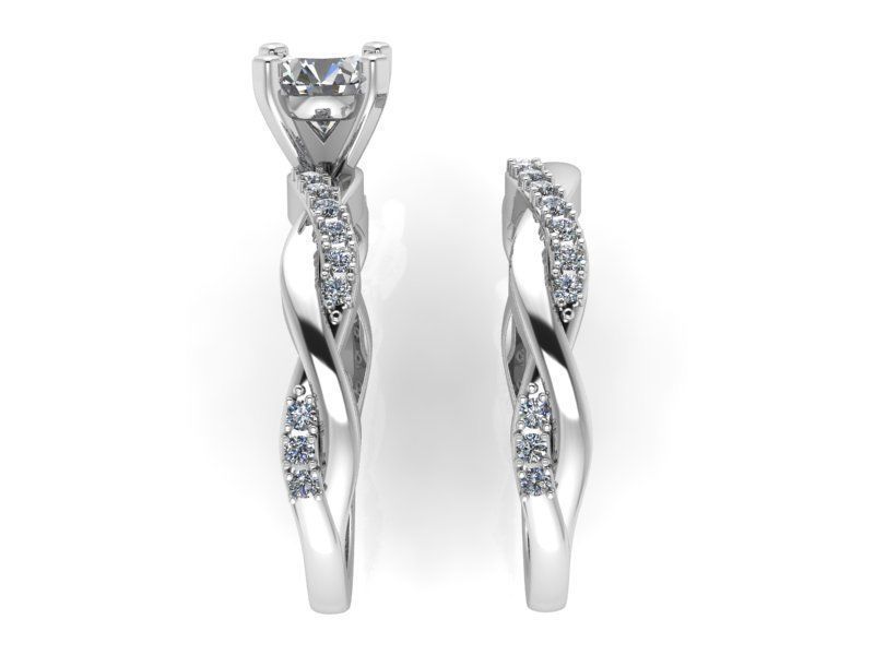 Textured Ring with Band 2104 3D print model 3D print model_3