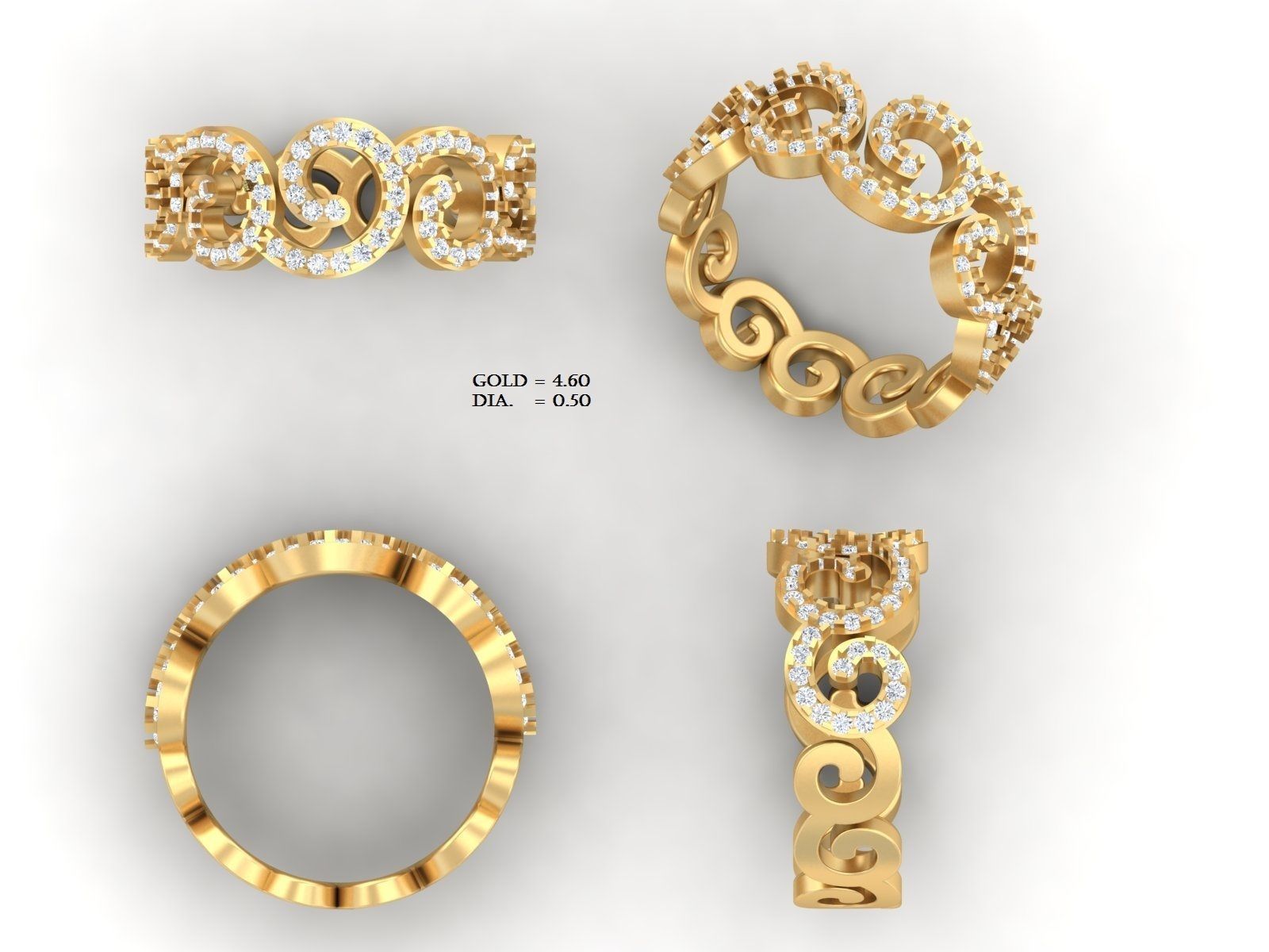  Wedding Solitaire  Ring 3D print model_3