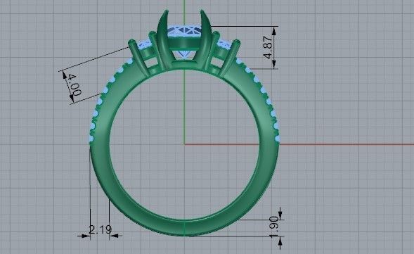 3-Stone Diamond ring 2106 3D print model 3D print model_6