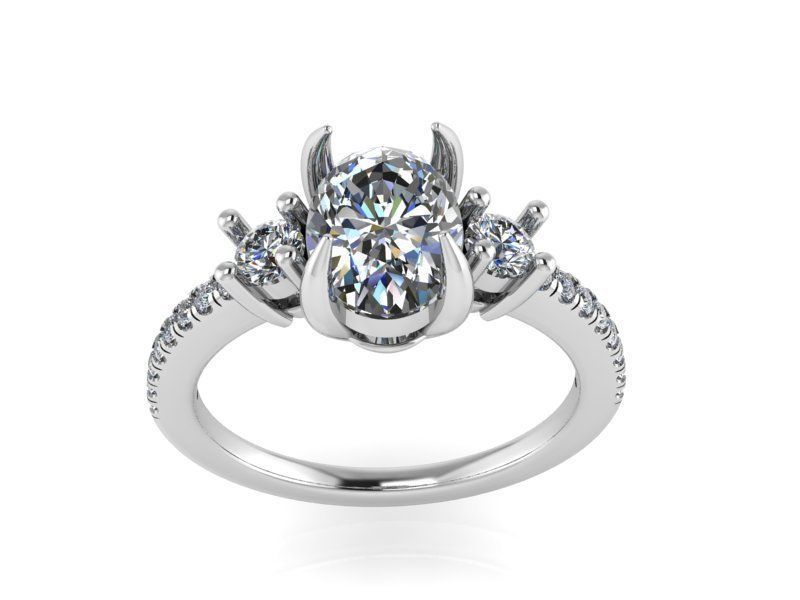 3-Stone Diamond ring 2106 3D print model 3D print model_2