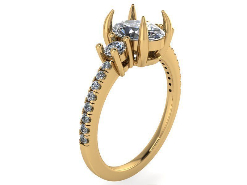 3-Stone Diamond ring 2106 3D print model 3D print model_1