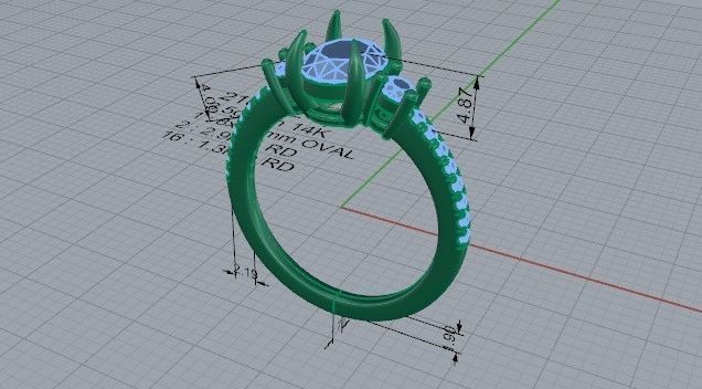 3-Stone Diamond ring 2106 3D print model 3D print model_5