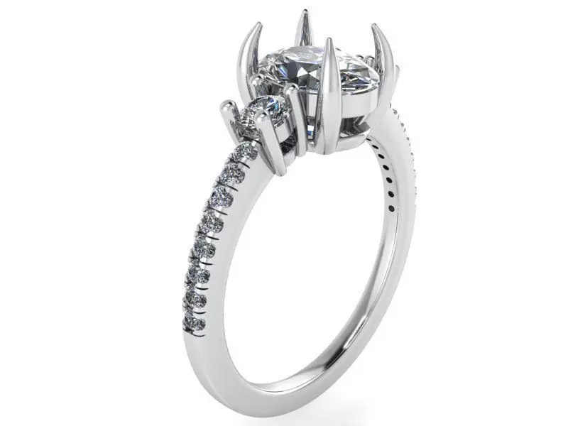 3-Stone Diamond ring 2106 3D print model 3D print model_0