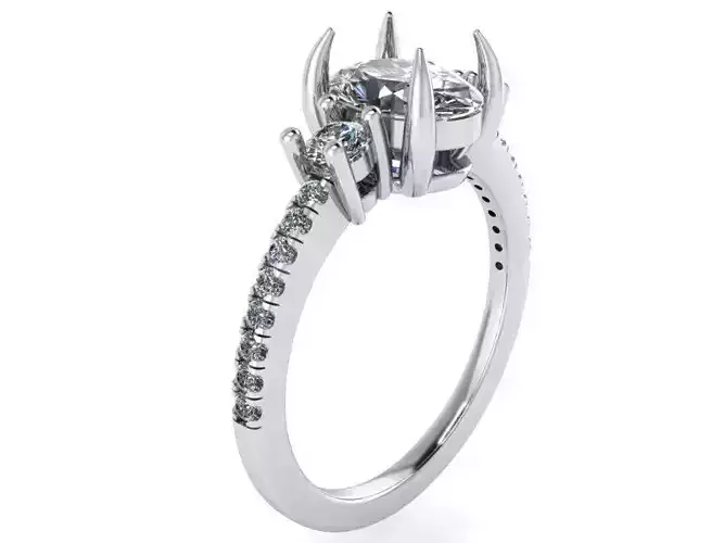 3-Stone Diamond ring 2106 3D print model
