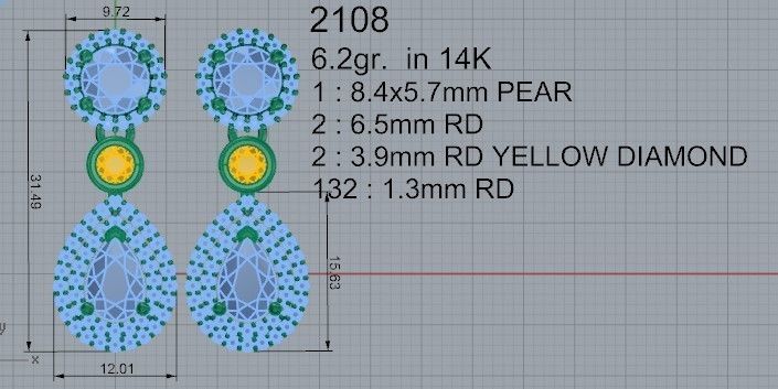 Tear Earrings 2108 3D print model 3D print model_4